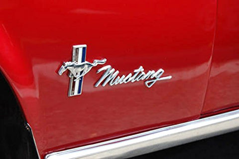 2x Pony Running Horse Tri Bar Emblem Side Fender Door Badge Sticker For Ford Mustang