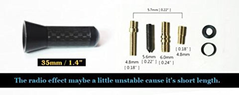 1.4" Black Carbon Fiber Screw In Radio Short Antenna For 2007-2015 Mini Cooper Countryman Paceman