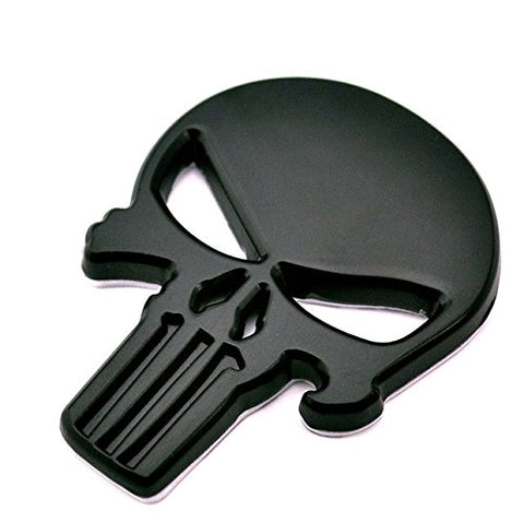 3D Black/White The Punisher Rock Skull Emblem Skeleton Car Badge Sticker