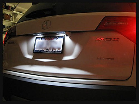 Direct Fit White LED License Plate Light Lamps For Acura MDX RL TL TSX ILX Honda Civic Accord Odyssey, etc