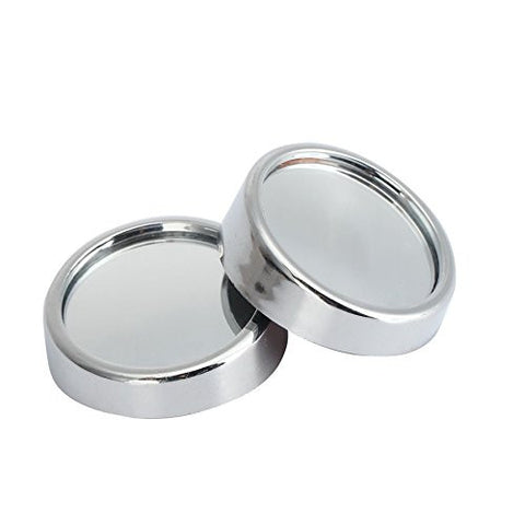 2 pcs Silver 2.0" Angle Convex Round Rear Wide View Blind Spot Mirrors For Car Truck SUVs Motorcycle