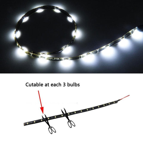 1Set White\Blue 15-SMD LED 12" Headlight Parking DRL Driving Strip Lights Universal