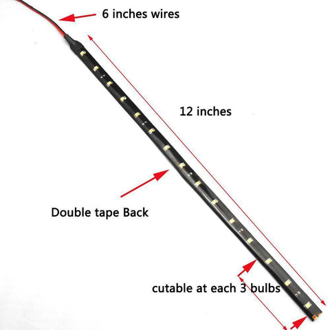 1Set White\Blue 15-SMD LED 12" Headlight Parking DRL Driving Strip Lights Universal