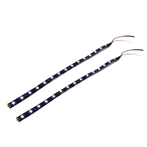 1Set White\Blue 15-SMD LED 12" Headlight Parking DRL Driving Strip Lights Universal