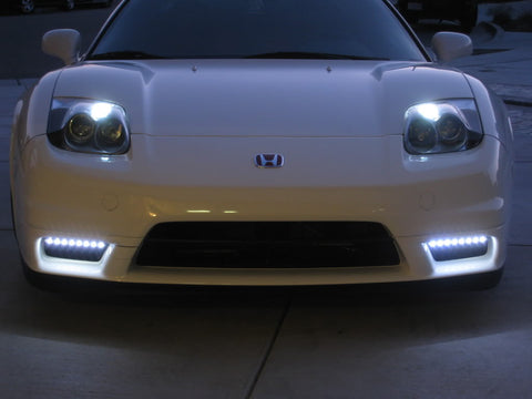 1Set White\Blue 15-SMD LED 12" Headlight Parking DRL Driving Strip Lights Universal