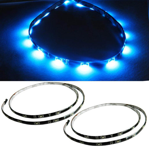 1Set White\Blue 15-SMD LED 12" Headlight Parking DRL Driving Strip Lights Universal