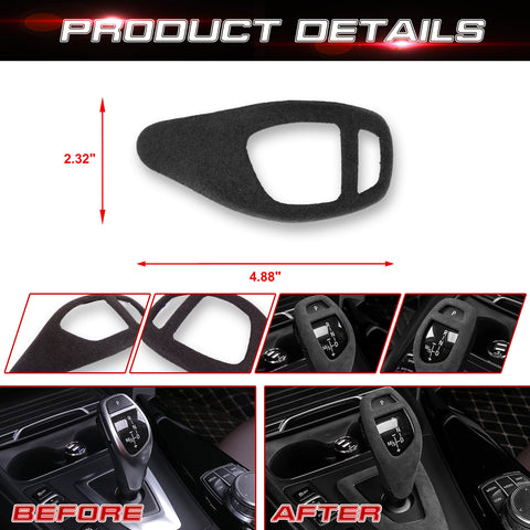 For BMW F22 F30 F33 F34 F20 Alcantara Suede Leather Gear Shift Knob Cover Trim