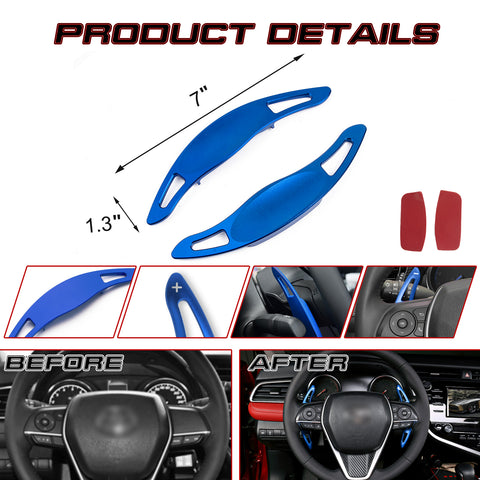 Blue Steering Wheel Paddle Shifter Extension For Toyota Camry Avalon 2018-up
