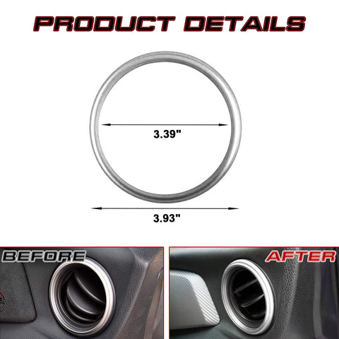 Silver AC Air Outlet Ring Decor Cover For Toyota 86 2012-2018 Subaru BRZ 2013-21