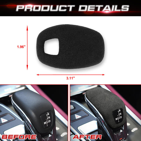 Grey Alcantara Suede Leather Gear Shift Knob Cover For Porsche Panamera 2018-up