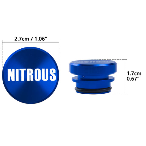 NITROUS Cigarette Lighter Push Button Plug Replacement Cover, Aluminum Blue, Fit Cars Trucks SUVs with 12V Power Source