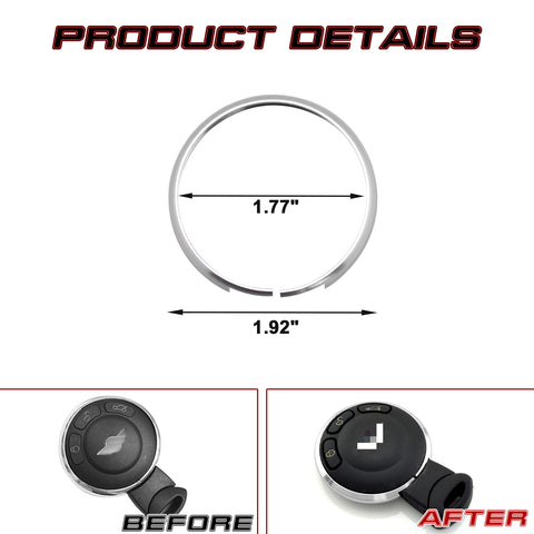 Silver Aluminum Remote Control Key Ring Rim Surrounding For Mini Cooper JCW R55 R56