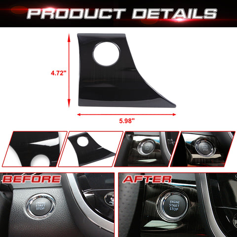 Black Titanium Engine Start Button Frame Cover Trim For Toyota Camry 2018-2021