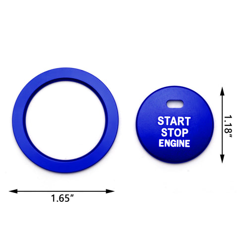 Blue Engine Push Start Button w/Ring Cover Trim For Subaru WRX STI Crosstrek BRZ