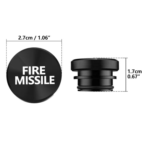 FIRE Missile Cigarette Lighter Push Button Plug Replacement Cover, Aluminum Black, Fit Cars Trucks SUVs with 12V Power Source