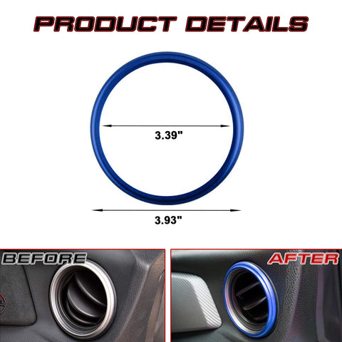 For Toyota 86 2017-2021 Blue Aluminum AC Air Vent Ring Surronding Cover 2pieces