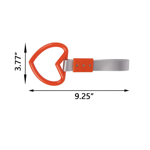 Orange Tsurikawa Handle Ring Heart Shaped Japanese Car Warning Loop Decoration