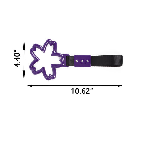 Purple Tsurikawa Handle Ring Sakura Shaped Japanese Car Warning Loop Decoration
