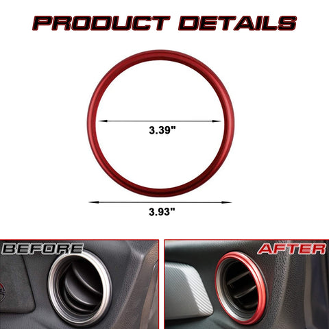2x Red Aluminum AC Air Outlet Cover Trim For Subaru BRZ Toyota 86 Scion FR-S