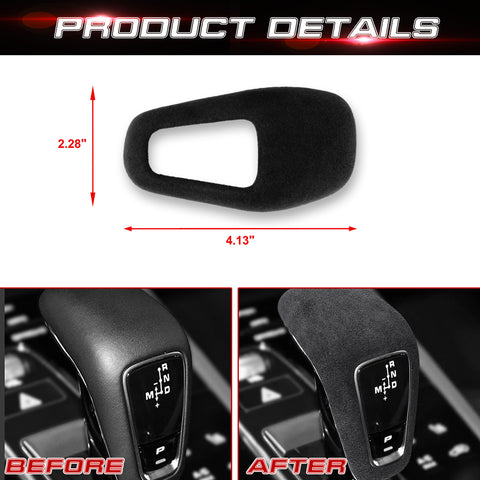 Deep Gray Alcantara Suede Gear Shift Knob Cover Trim For Porsche Cayenne 2018-21