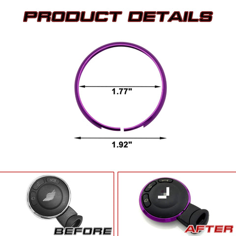 Purple Aluminum Remote Control Key Ring Rim Surrounding For Mini Cooper JCW R55 R56