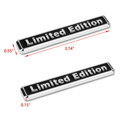 1pc Limited Edition Logo Emblem Metal Badge Sticker Decal for Side Fender Trunk Compatible with Audi A4 A6 Q5 Q7 (9.5cm x 1.5cm Black)
