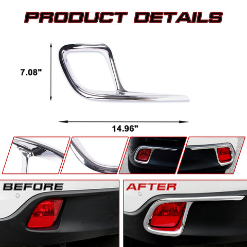 Chrome Rear Bumper Reflector Fog Lamp Cover Trim For Toyota Highlander 2014-2019