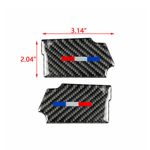 Real Carbon Fiber 3-Color Bar Door Handle Bowl Cover For Ford Mustang 2015-up