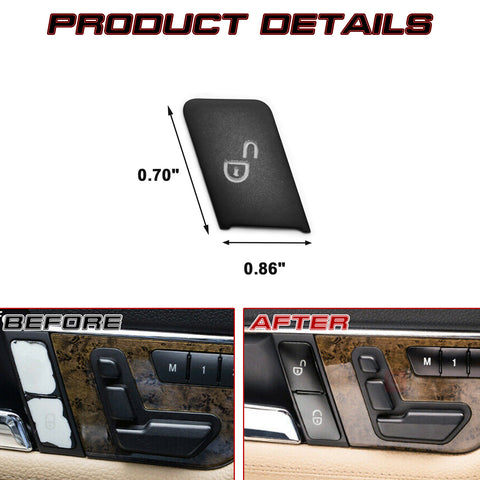 Black Door Lock Unlock Switch Cover Trim For Mercedes Benz C E Class W204 W212