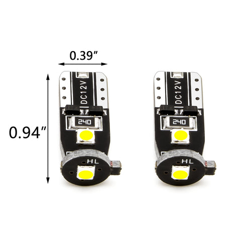 T10 168 194 LED License Plate Light Replacement 3030 SMD Bulbs Pure White 6000K