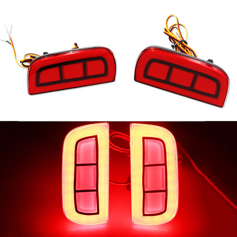 2x Add-on Rear Bumper Marker Reflector Red LED Lights For 2016-18 Honda Civic Sedan