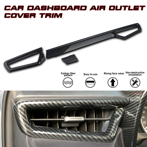 Carbon Fiber Texture Side Dashboard AC Air Outlet Cover For Toyota Corolla Cross