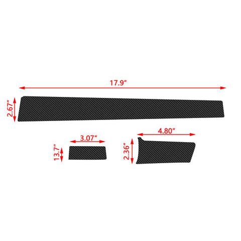 Carbon Fiber Style Center Dashboard Console Panel Vinyl Decal Trim Sticker Molding for Honda Civic 2016 2017 2018 2019 2020