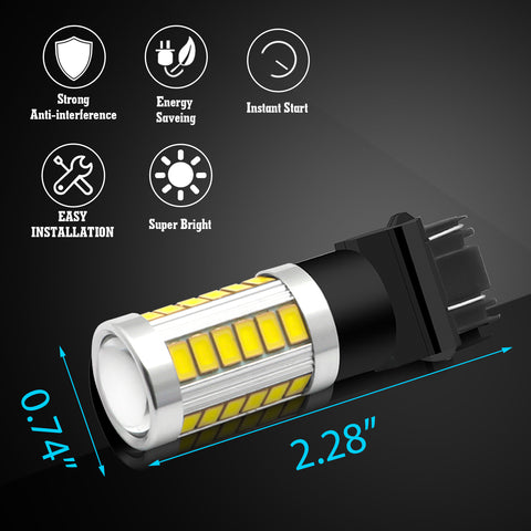 Amber/White 3157 LED Bulb Super Bright Projector Lens 3156 3056 3157KX 4157 3457 4157NAK 3757 T25 LED Turn Signal Blinker Light Brake Tail Parking Lamp