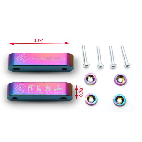 Red / Gold / Blue / Black / Neo / Silver Hood Spacer Riser Kit for Honda Civic Acura Integra, Aluminum Alloy Billet Car Hood Vent Spacer Riser Modification Set