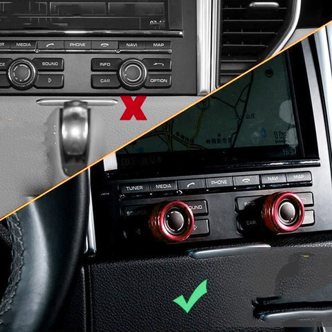 Red Dashboard Meter Frame Radio Navigation Switch Ring Covers For Porsche Macan