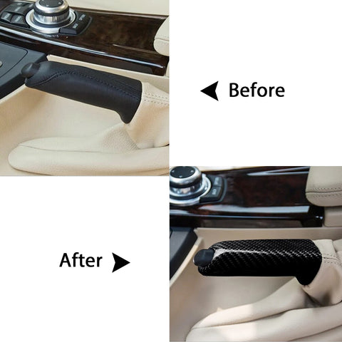 Universal Carbon Fiber Car Handbrake Cover Grip Handle Lever Brake Handle Cover for BMW 1 2 3 4 Series GT E46 E90 E92 E60 E39 F30 F10 F20 Accessories
