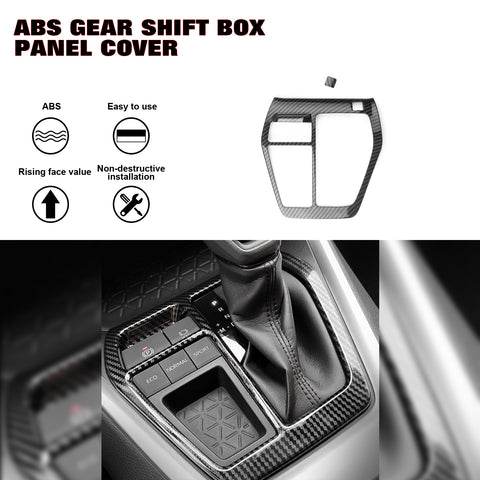 Carbon Fiber ABS Console Gear Shift Media Overlay Trim For Toyota RAV4 2019-2024