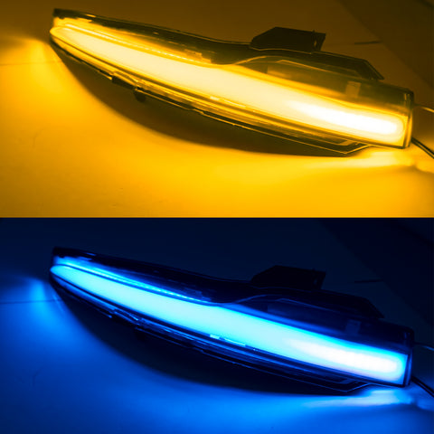 Amber LED Side Mirror Turn Signal Light for Mercedes Benz C E S GLC Class 2014-up, Smoked Black Dynamic Sequential Blink Side Mirror Marker Lens