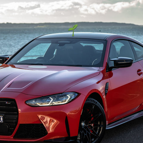 Racing Style Green Sapling Antenna Roof Stickers Decor For Car Front Rear Bumper