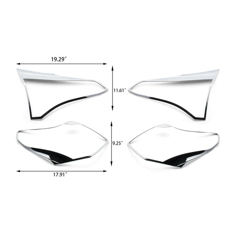 4pcs Styling ABS Chrome Rear Tail Light Molding Cover Trim for Toyota RAV4 2016-2018