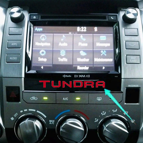 Red / White Dashboard Radio Letter Insert Overlay Vinyl Decal Sticker for Toyota Tundra 2014-2019
