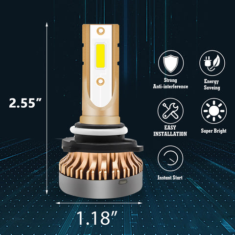 2PCS 9005 9011 HB3 LED Fog Driving Light Bulb with Super Bright COB LED Chips Replace for Daytime Running Light DRL Fog Light Lamp Bulbs, 3000K Golden Yellow