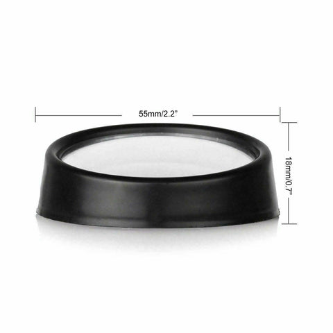 2x Black Round 2" Convex Stick On Rear-View Blind Spot Mirrors - Car, Truck, SUV