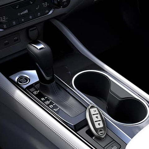 Silver 3 Buttons Smart Remote Car Key Fob Shell Protector TPU Leather For Nissan