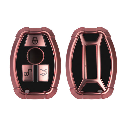 Full Covered Armor Pink TPU Remote Fob Key Cover Shell For Mercedes B C E G SLK