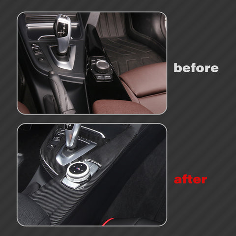 Carbon Fiber Pattern Inner Center Console Multimedia Panel Frame Cover Trim For BMW 3 4 Series F30 F33 F34 F36, M3 M4 F80 F82