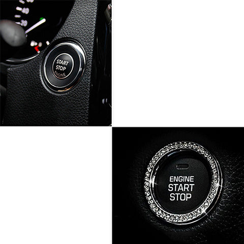 1 Piece Car Engine Start Stop Ignition Diamond Emblem Sticker Decoration Universal Fit