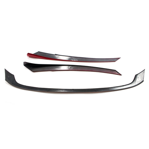 3pcs Red ABS R-Type Front Hood Grille Moulding Cover Trim for Honda Civic 2016-2019
