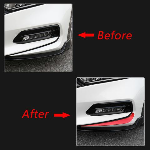 2x Red Vinyl Front Fog Light Eyelid Eyebrow Sticker Decal Molding Trim for Honda Accord 2018 2019